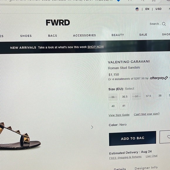 Valentino Garavani Roman Stud Sandala size 36 euro (authentic) - Picture 12 of 13